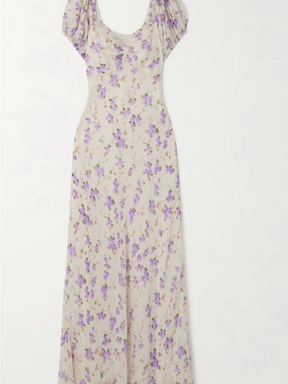 LoveShackFancy Cream Maxi Dress with Lavender Floral Print - Picture 2 of 4